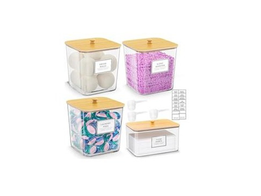 Clear Laundry Canister Set product image